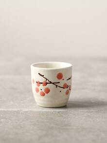 Cirelle 1個日式陶瓷茶杯，手繪花卉瓷杯無把手，傳統清酒杯 - 彩色 - 查看 4