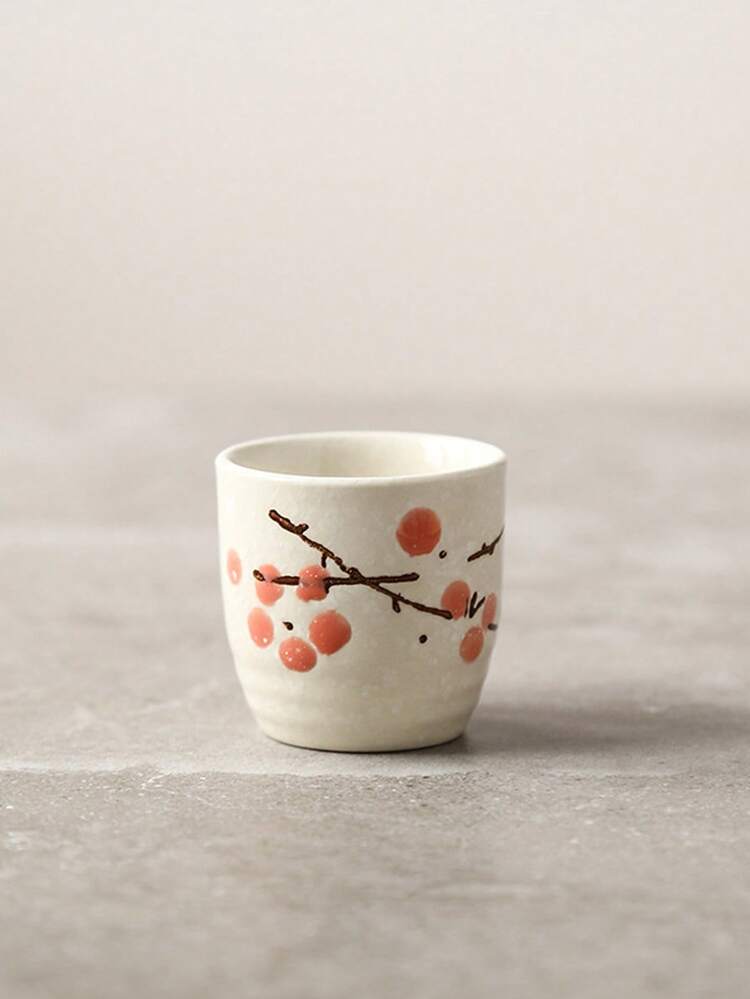 Cirelle 1pc Japanese Style Ceramic Tea Cup, Hand-Painted Floral Porcelain Cup Without Handle, Traditional Sake Cup - Multicolor - View 4