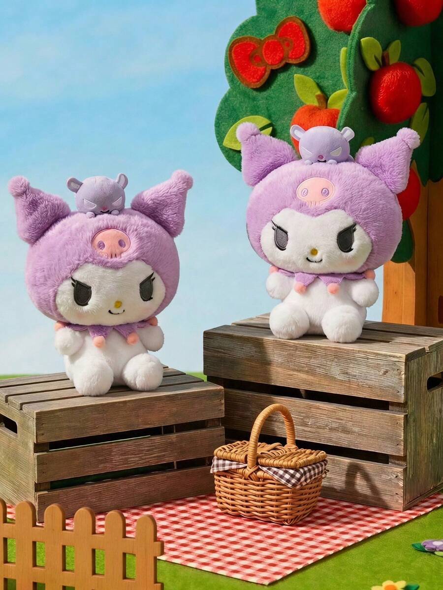 HELLO KITTY AND FRIENDS | POKOJA LAND 1個好朋友系列紫色絨毛玩具,可愛聚酯纖維填充動物迷你吉祥物,適合女孩、朋友、小孩作為生日、感恩節、復活節、派對禮物,也是可愛的沙發床裝飾 - 彩色 - 查看 1