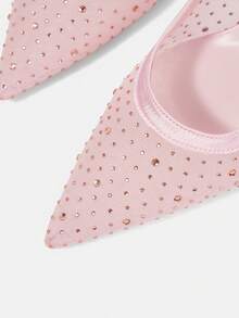 CUCCOO HITCHD Pointed Breathable Mesh Hollowed Out Fashion Temperament Versatile Sexy Fairy Wedding Banquet Pink High Heels - Pink - View 4