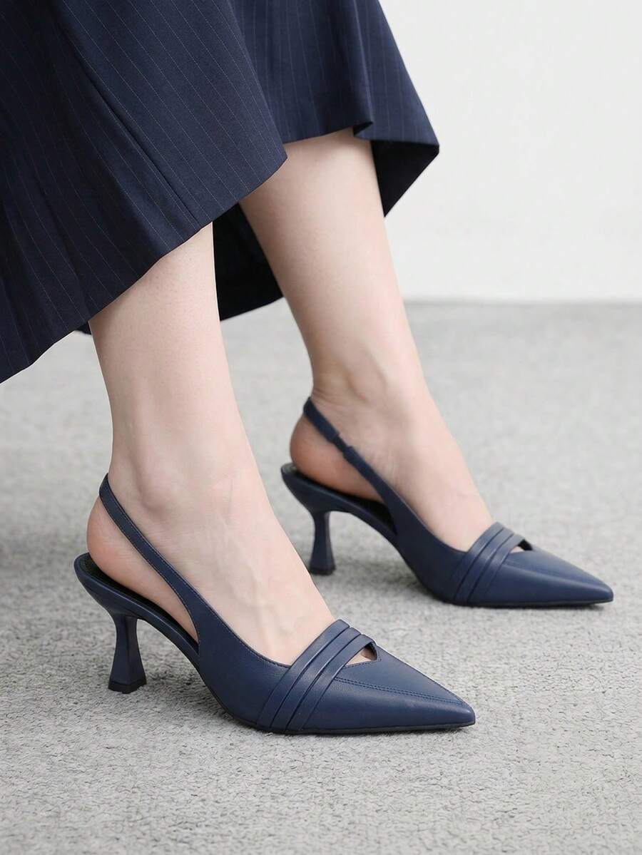 CUCCOO BIZCHIC 女款尖頭高跟鞋,通勤與日常穿著皆宜的多功能高跟鞋 - 藏蓝色 - 查看 1
