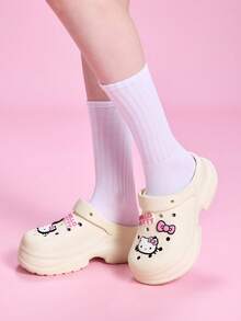 HELLO KITTY AND FRIENDS | SHEIN 時尚可愛花園拖鞋，透氣快乾，柔軟舒適，鏤空設計，適合多種場合 - 白色 - 查看 2