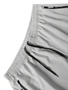Manfinity Homme Conjunto de 3 piezas para hombre, pantalones cortos minimalistas de verano con cordón y bolsillos - Multicolor - Ver 4