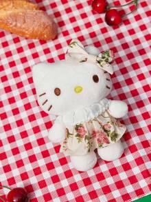 HELLO KITTY AND FRIENDS | POKOJA LAND 1件穿花裙的絨毛玩具，可愛聚酯纖維填充動物，迷你吉祥物，適合女孩、朋友、小孩，生日、感恩節、復活節、派對禮物，也是沙發、床上的可愛裝飾 - 彩色 - 查看 5