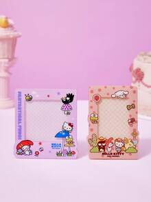 HELLO KITTY AND FRIENDS | Joivida 1pc Cartoon Pattern Acrylic Magnetic Photo Frame Display Stand, Fits Mini 3-Inch Photos, Upright Design. Available In Two Cute Border Colors: Purple And Pink. Minimalist And Creative. Great For Party, Birthday, Holiday Gifts, Or Home And Desk D Ration. Magnets Not Included - one-size - View 2
