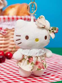 HELLO KITTY AND FRIENDS | POKOJA LAND 1件穿花裙的絨毛玩具，可愛聚酯纖維填充動物，迷你吉祥物，適合女孩、朋友、小孩，生日、感恩節、復活節、派對禮物，也是沙發、床上的可愛裝飾 - 彩色 - 查看 4