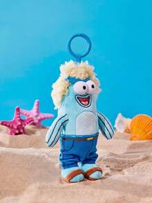 SpongeBob SquarePants | POKOJA LAND 1個 X POKOJA LAND 3D 絨毛吊飾鑰匙圈，藍色爆炸頭魚形，趣味瘋狂設計，可掛在包包、鑰匙、書包上，生日或週年紀念的幽默禮物 - 藍色 - 查看 5