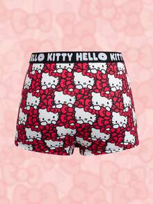 HELLO KITTY AND FRIENDS | SHEIN Women's Letter Waistband Cartoon Print Boxer Briefs - Red - View 2