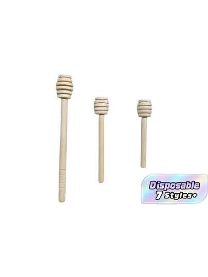 Palitos de miel de madera, palitos de miel pequeños para tarros de miel, herramientas para rociar miel, suministros para bodas y fiestas, útiles escolares
