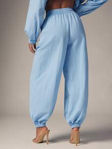 Denimoi Windbreak Jogger Fashion Bottoms Fashion Joggers Fall Styles Autumn Fashion Streetwear, Fall/Winter Two Piece Co-Ord Set - Baby Blue - View 3