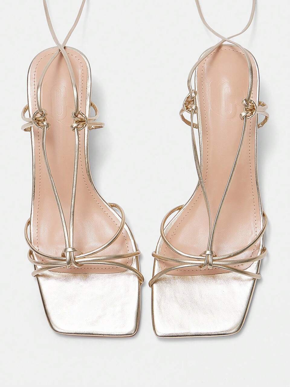 CUCCOO CURVES Women Shoes Wide Fit Square Heel Gold Strap Back Strap Fashion Sexy Dinner Party Women High Heel Sandals Plus Size