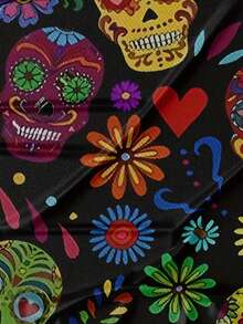 Manfinity Dauomo Easter Colorful Skull Men's Fashionable Breathable T-Shirt - Multicolor - View 4