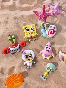 SpongeBob SquarePants | POKOJA LAND 3/4/6入組可愛卡通動物造型冰箱磁鐵組，有趣多彩設計，強磁吸附，可愛廚房家居裝飾，適用於冰箱、辦公室白板、學校置物櫃，亦適合週年、生日或節日的趣味個性化禮物 - 均碼 - 查看 1