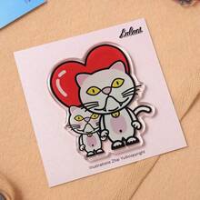 POKOJA LAND Nam châm tủ lạnh hình bàn chân mèo mẹ và mèo con đan vào nhau, 1 cái, nam châm mèo Adopt Don't Shop, acrylic nam châm mạnh trang trí meme, quà tặng Gotcha Day cho người yêu mèo, PokojaLand&Luluni - 1PC - Xem 8