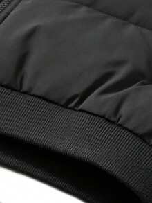 Manfinity Homme Men's Winter Casual Versatile Sleeveless Hooded Jacket - Black - View 5