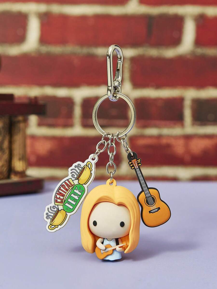 FRIENDS X POKOJA LAND FRIENDS 1pc 3D Creative Keychain Pendant, Cute Cartoon Character Design, Stereoscopic Detail With Durable Hanging Chain, Adorable Bag Charm & Key Accessory For Daily Use And Gift Giving - Yellow - View 1