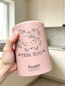 HELLO KITTY AND FRIENDS | SHEIN 1 قطعة حامل أدوات Hello Kitty، حامل أعواد الطعام قابل للتصريف بملمس مطفي مع ثقوب في القاع، كوب تخزين أدوات المطبخ الأسطواني متعدد الألوان، منظم أدوات مائدة بسعة كبيرة للملاعق والشوك وأعواد الطعام، ديكور طاولة وهدية لمحبي Sanrio - نموذج الجولة - مشاهدة 7