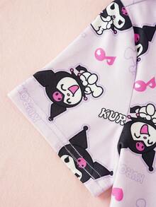 HELLO KITTY AND FRIENDS | SHEIN 女童卡通印花短袖上衣與短褲家居服 - 彩色 - 查看 5