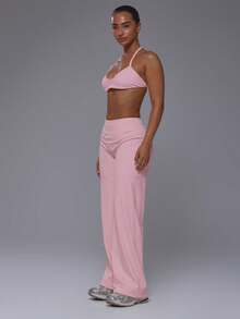 Musera Sport Active Scoop Sports Bra With High Rise Loose Fit Trousers Sold As Set - Pink - View 3