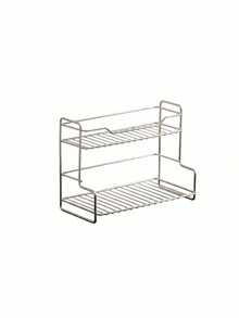 Zazumi Tier Polished Carbon Steel Bathroom Counter Organizer Rack,Vanity Perfume Display Stand For Bedroom Sink Tabletop, Space-Saving Apartment Bathroom Accessory, Practical Housewarming Gift For Cosmetic & Toiletry Neat Storage - default - View 9