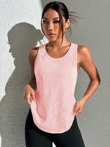 SHEIN Velisys 網格拼接瑜伽運動背心 - 彩色 - 查看 3