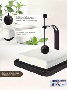 1 Peça Suporte de Guardanapo em Formato de L Pesado e Resistente Preto Antiderrapante Estável e Firme Base Antiderrapante para Mesa de Cozinha Café Escritório Decoração Doméstica Restaurante Estilo Rústico Fazenda Organizador Moderno - Multicolorido - Visão 1