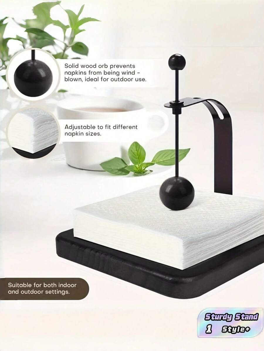 1 Peça Suporte de Guardanapo em Formato de L Pesado e Resistente Preto Antiderrapante Estável e Firme Base Antiderrapante para Mesa de Cozinha Café Escritório Decoração Doméstica Restaurante Estilo Rústico Fazenda Organizador Moderno - Multicolorido - Visão 1