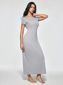 SHAPORA 休闲夏季灰色休闲舒适家居服长裙假日季节 - 灰色 - 查看 2