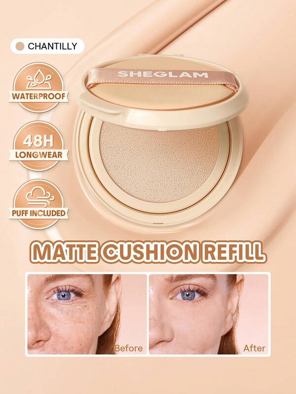 SHEGLAM Lock & Go كوشن فاونديشن طويل الأمد (عبوة إعادة التعبئة)-Chantilly ماركة تجميل ومكياج للنساء والفتيات