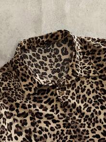 HIMLAND Men's Fashion Streetwear Single-Breasted Leopard Print Long Sleeve Shirt - Multicolor - View 4