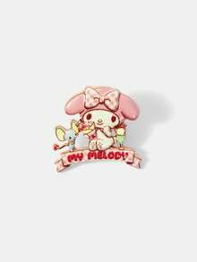 HELLO KITTY AND FRIENDS | SHEIN زوج من دبابيس الزينة الجديدة بتصميم كرتوني مبتكر مطبوع بنمط حيوانات، تصميم مشترك مع IP، لطيفة وشخصية، بسيطة وأنيقة - وردي - مشاهدة 4