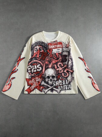Street Life Men's Printed Long Sleeve T-Shirt Street Vintage