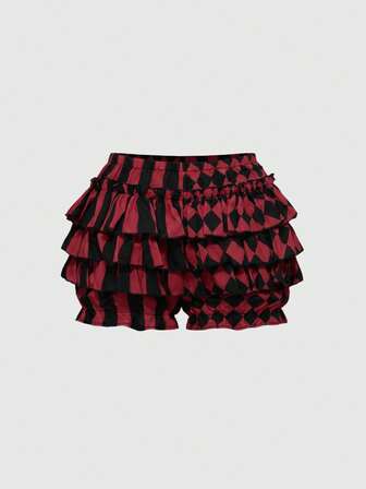 Goth Pantaloncini casual versatili da donna con blocchi di colore e pieghe, adatti per l'uso quotidiano e i viaggi
