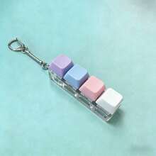 One Adult Keyboard Fingertip Toy, Clicker Toy, Bag Charm, Four-In-One Keyboard Fingertip Keychain, Cube Mechanical Key Clicker, Stress-Relieving Gift, Suitable For Passing Time In The Office, School, Or At Home. It Can Be Hung On Wallets, Bags, Clothes, Doors, Windows, Or Walls, And Can Be Carried To The Office Or On Trips. - Multicolor - View 11
