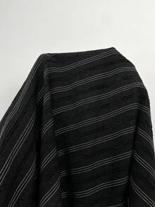 Elaquor 大尺碼女款條紋休閒百搭寬腿褲，適合日常穿著 - 咖啡棕 - 查看 10