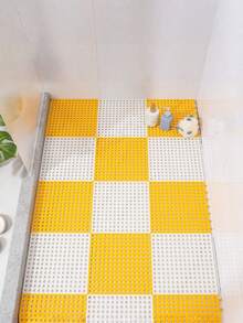 10 Pieces Per Set, Multi-Color Hollow Plastic Waterproof Pool Mats, Interlocking Floor Tiles With Drainage Holes, Anti-Slip Shower Mats, Bathroom Accessories, Colorful Grid Mats Suitable For Terraces, Balconies, Dog Kennels And Poultry Farms - multicolor - View 10