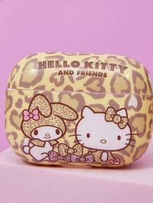 HELLO KITTY AND FRIENDS | Joivida 1個豹紋耳機保護殼適用於Pro，可愛壓克力吊飾，防震硬殼，防刮且時尚，適合日常通勤、旅行或作為時尚禮物 - 黃色 - 查看 5