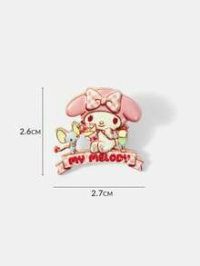 HELLO KITTY AND FRIENDS | SHEIN زوج من دبابيس الزينة الجديدة بتصميم كرتوني مبتكر مطبوع بنمط حيوانات، تصميم مشترك مع IP، لطيفة وشخصية، بسيطة وأنيقة - وردي - مشاهدة 9