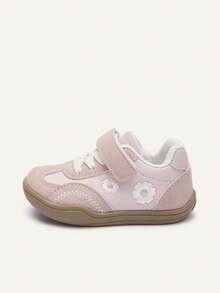 Cozy Pixies Four Seasons Simple Versatile Design Flower Embroidery Fun Pattern Comfortable Non-Slip Pastoral Soft Sole Baby Girl Flat Bottom Children's Sneakers - Pink - View 4