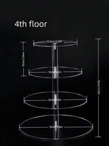1件裝圓形壓克力多層蛋糕展示架 杯子蛋糕甜點置物架 婚禮生日返校派對桌面裝飾用品 - A - 查看 5