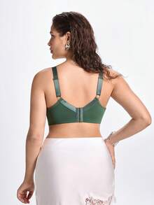 Slumbrini Plus Size Women Fashion Wireless Padded Bra - Green - View 3