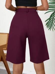 Aveloria Modichic Slant Pocket Bermuda Suit Shorts  - Red - View 2