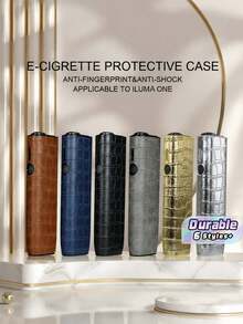 1pc 360° Protective Case For Use With IQOS ILUMA ONE/ILUMA I – Crocodile Pattern PU Leather Cover, Shockproof & Scratch Resistant, Smoking Device Accessory, Gift For Men And Women - multicolor - View 1