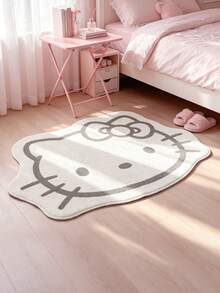 HELLO KITTY AND FRIENDS | SHEIN 1件裝 LOGO 裝飾地毯－長毛絨 - 彩色 - 查看 4