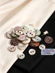 50/100/200 Pieces Gold Lip Abalone Shell Buttons, 2-Hole Natural Shell Buttons, High-End Shirt Sweater Cardigan Buttons, Wholesale In Stock - multicolor - View 1