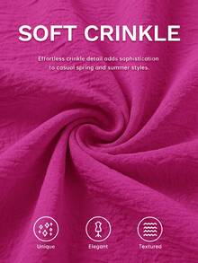 Shapeblank Vestido de verano casual de talla grande con unicolor y bajo con volantes - Rosa Fucsia - Ver 8