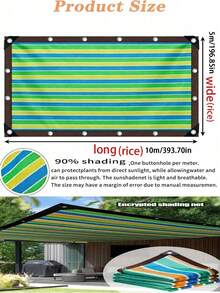 Vải che nắng chống tia UV 95% với khoen gia cố, màn che riêng tư thoáng khí chống nước chịu lực cao, phù hợp cho nhà kính, hiên nhà, sân vườn, trang trí ngoài trời, nhiều kích cỡ - màu xanh lá - Xem 7