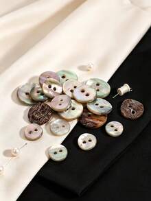 50/100/200 Pieces Gold Lip Abalone Shell Buttons, 2-Hole Natural Shell Buttons, High-End Shirt Sweater Cardigan Buttons, Wholesale In Stock - multicolor - View 6