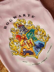 HARRY POTTER X PETSIN 1件粉色魔法學校徽章寵物背心，透氣快乾，親膚柔軟，學院風帶魔法感，防跳蚤、減少掉毛，讓您的貓或狗整天涼爽可愛 - 粉色 - 查看 4