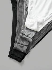 SHEIN BASICS 女款純色圓領短袖休閒T恤連身衣 日常白天穿著 夏季 黑色 灰色 淺灰色 白色 - 彩色 - 查看 6